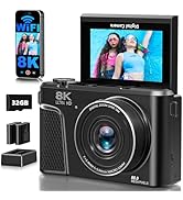 8K Digital Camera for Photography, 88MP Autofocus Vlogging Camera for YouTube, 18X Zoom 3" 180° F...