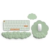 Lauspuck Cloud Keyboard Wrist Rest and Mouse Pad with Wrist Support Set, Ergonomic PU Leather Mou...