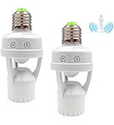 Infrared Motion Sensor Light Socket – E26/E27 Screw in Adapter for Automatic Light Control, Easy ...
