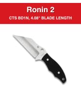 Spyderco Ronin 2 Fixed Blade Knife with 4.08" CTS BD1 Stainless Steel Blade and Premium Custom-Mo...