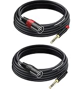 LanSenSu XLR to 1/4 TRS Stereo Adapter,XLR to 1/4 Inch (6.35mm) Stereo Balanced Microphone Stereo...