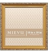 MIEVU 10×10 Picture Frame Gold - Picture Frames for Wall Hanging And Tabletop Display, Ornate Pho...