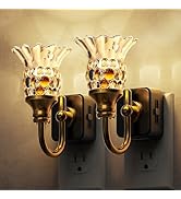 L LOHAS LED Night Lights Plug into Wall, 2 Pack 3000K Soft White LED Floral Night Light with Auto...