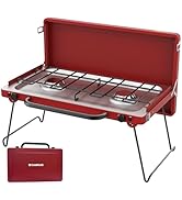 CAMPLUX Safari 2 Burner Propane Camping Stove 20,000 BTU, Portable 2 Burner Propane Camping Grill...