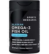 Sports Research Triple Strength Omega 3 Fish Oil - Burpless Fish Oil Supplement w/EPA &amp; DHA Fatty...