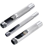 3Pcs Silver Grommets Hole Punch, Steel Hollow Leather Punch Set, 3-Piece Set (1/4, 3/8, 1/2 inch)...