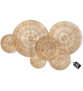 CHI AN HOME Wicker 23 Inch Jute Wall Decor Baskets, Set of 6 Extra Large Woven Jute Wall Plates, ...