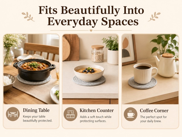 Soft Lightweight Cotton Mats, Portable for Kitchen, Dining Room &amp; Cafe Daily Use