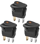 AutoEC New 3pc Car Truck Rocker Toggle LED Switch Yellow Light On-Off Control 12V