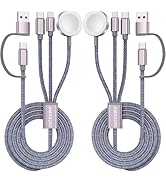2Pack Upgraded 3 in 2 USB C Cable for Apple Watch Charger iPhone Charger USB C Multi Fast Chargin...