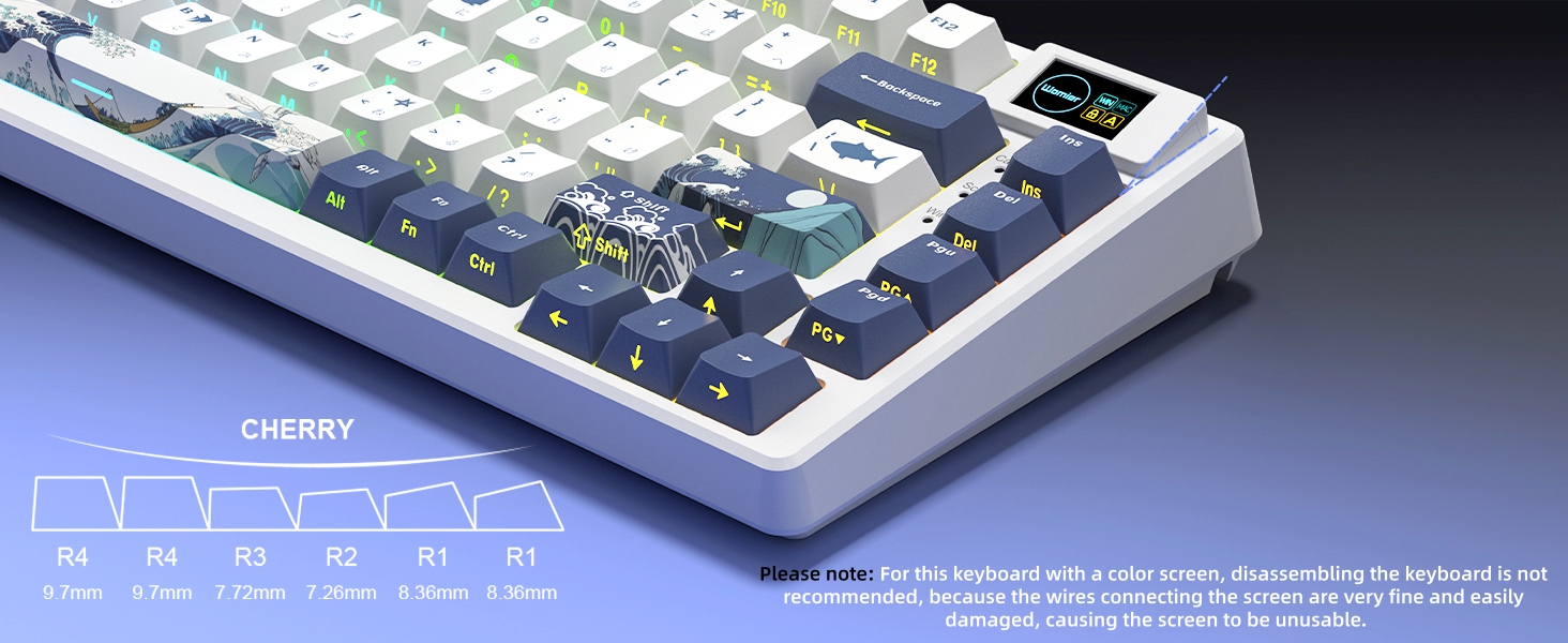 75% Keyboard with Color Multimedia Display Gaming Keyboard
