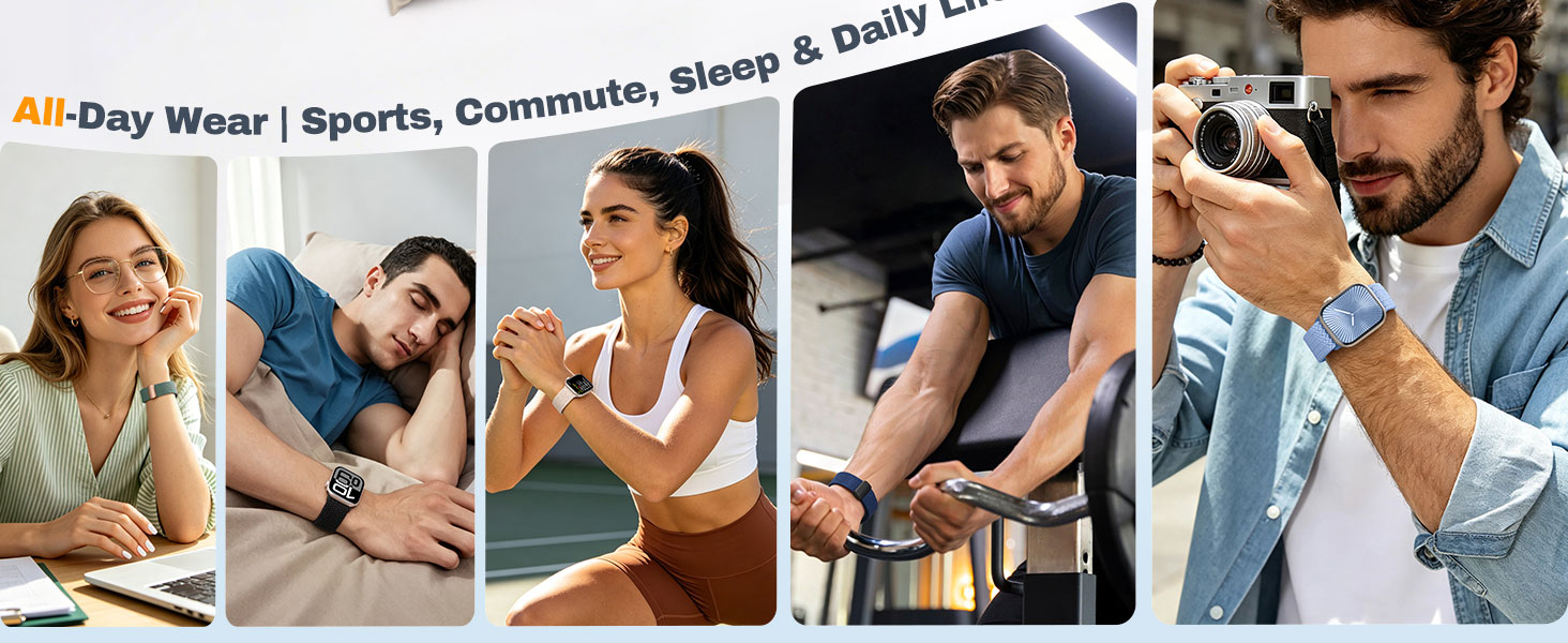Wear it for running, yoga, office marathons, or sleep tracking – your wrist stays comfortable 24/7