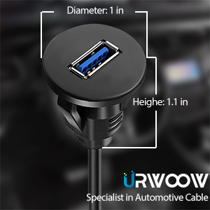  USB 3.0 Male to female AUX Mount Flush Cable