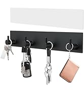 VIS'V Key Holder Wall Mount, Large Metal Self Adhesive Key Hanger with 4 Hooks, No Drilling, Extr...