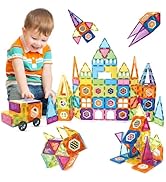 Contixo ST4 Magnetic Tiles - 112 PCs 3D Building Blocks STEM Construction Creativity, Imagination...