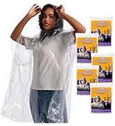 Rain Ponchos for Adults - Clear Disposable Ponchos Family Pack for Disney World &amp; Outdoor, Lightw...