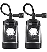 G-ELEK Outdoor Timer Outlet Waterproof, 24 Hour Outdoor Light Timer, Timers for Electrical Outlet...