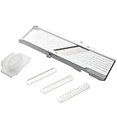Benriner Japanese Mandoline Slicer – Vegetable Slicer with 4 Stainless Steel Blades, BPA-Free Adj...