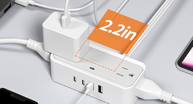 surge protector with usb ports extension cord flat wall plug