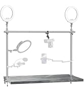 Overhead Camera Mount Rig, Adjustable Aluminum Tabletop Platform for Multi-Device Shooting, Inclu...