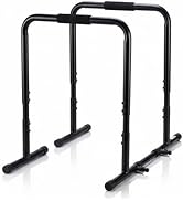 OLIXIS Dip Stands, Heavy Duty Pull up Bar for Doorway, Adjustable Dip bar Station Stabilizer Para...