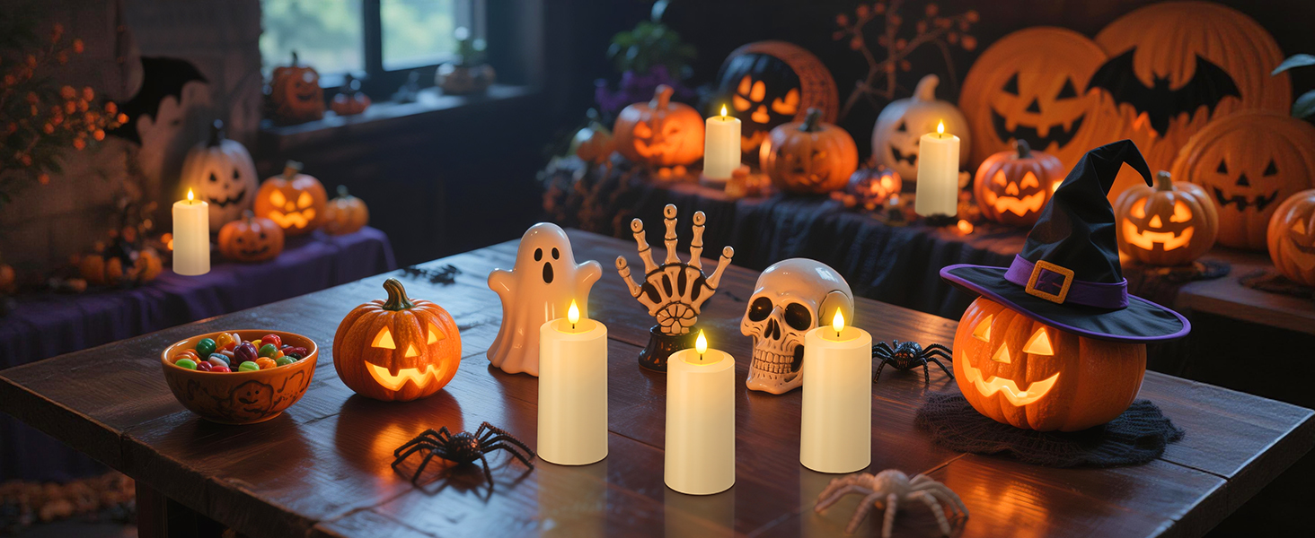 long lasting rechargeable led candles for halloween decorations party decor