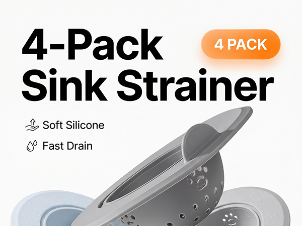  4 PCS Silicone Sink Strainer