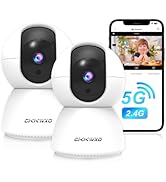 CiKiKWXO 2.4&amp;5G WiFi Indoor Security Camera, 2K HD Pan/Tilt Cameras for Home Security, Baby Monit...