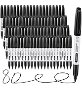 craftinova Black Permanent Markers Bulk Fine Point, Fine Tip Markers Set, Quick Drying and Fade R...