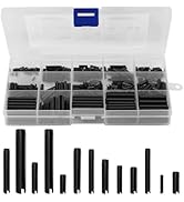TIECHI 390 Pcs Roll Pin Assortment, 65 Mn Steel Split Expansion Pin, M1.5 M2 M2.5 M3 M4 M5 M6 Slo...