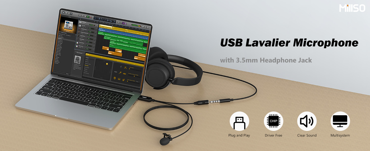 USB lapel microphone for computer