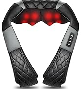 WOQQW Neck Massager with Heat, Shiatsu Back Neck and Shoulder Massager, Deep Tissue 4D Kneading M...
