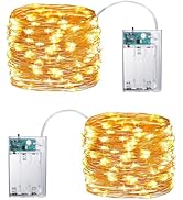 Joomer Battery String Lights, 2PACK Total 32FT 100 LED Battery Operated String Light, Twinkle Fai...