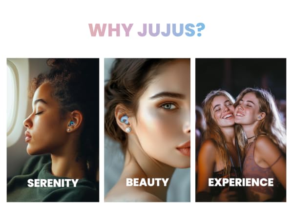 stylish noise canceling earplugs for protection at loud music events raves concerts JuJus