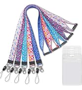 YOUOWO 5 Pack Lanyard with ID Badge Holder Cute Breakaway lanyards for Women Kids Keys Cruise id ...