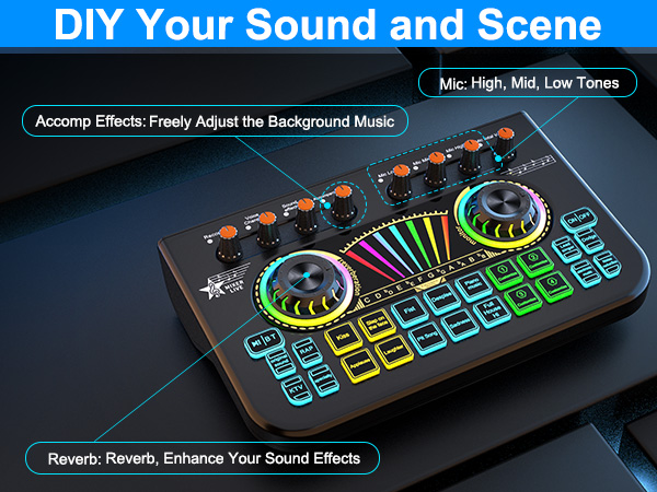sound board podcast equipment live sound card audio mixer for pc