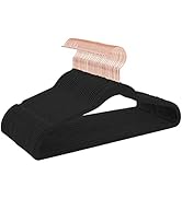 TIMMY Hangers Black Velvet Hangers - Suit Hangers (50-Pack) Ultra Thin Space Saving Coat Hanger a...