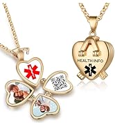 Theluckytag Medical Alert Necklace for Women - Stainless Steel Medical Necklace Engraved QR Code ...