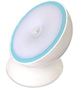 Night Light Motion Sensor [Battery Powered] with Rotating Base for Indoor Use in Bathroom, Hallwa...