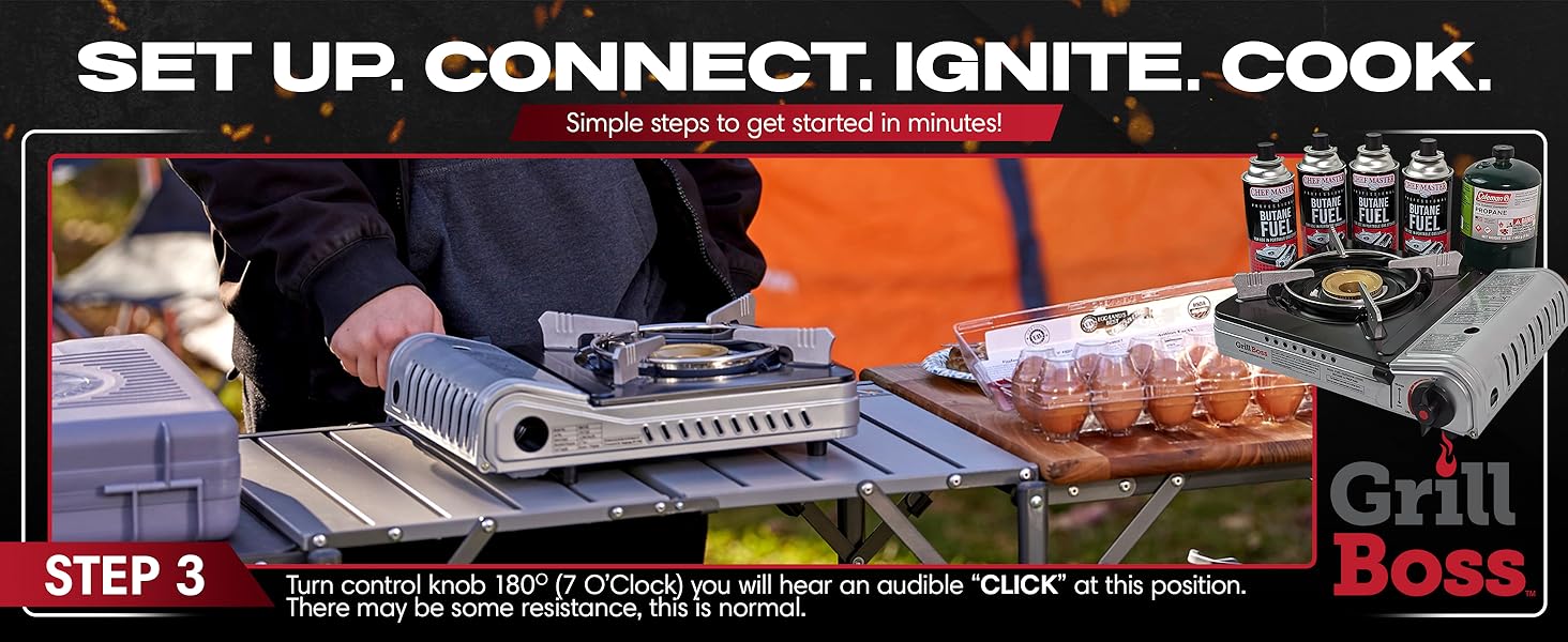 Grill Boss Dual Fuel Portable Stove, Dual Fuel Butane &amp;amp; Propane Stoves