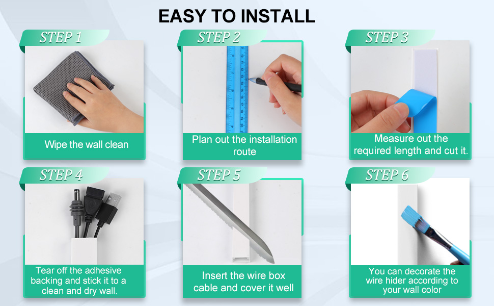 Cord Hider Kit, 113.6in TV Cable Hider