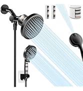 NecYINuoVe Filtered Shower Head With Handheld Spray Combo, High Pressure 6" Rain Showerhead &amp; 5" ...