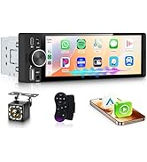 Rimoody Single DIN Wireless Car Stereo with Wireless CarPlay &amp; Android Auto, 6.28" in-Cell IPS To...