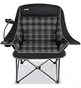 Oversized Camping Chairs for Adults- Heavy Duty Extra Large Lawn Chair,Folding Comfy Padded Camp ...