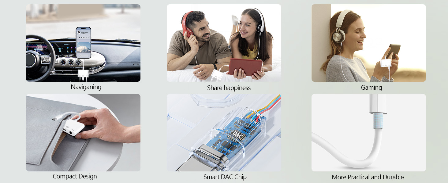 iphone headphone adapter type c to 3.5mm audio adapter