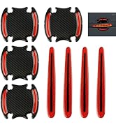 Ferianl 8PCS 3D Carbon Fiber Car Door Handle Protector Sticker, Universal Auto Door Handle Anti S...