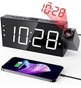Projection Alarm Clock on Ceiling,Digital Clock for Bedroom with Battery Backup,7”Large Display,U...