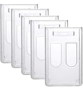 Pawfly Vertical 2 Card Badge Holders Heavy Duty Frosted ID Credit Card Protector with Thumb Slide...