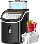 Antarctic Star Countertop Ice Maker Machine, 30lbs/24Hrs, 3 Thickness Ice Cubes, 16Pcs/13 Mins,2 ...