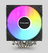 ARGB CPU Air Cooler, 6 Heat Pipes, Dual 120mm PWM Fans, Black